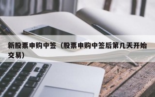 新股票申购中签（股票申购中签后第几天开始交易）